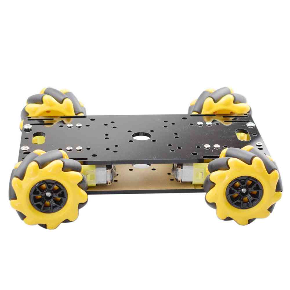 Nieuwe dubbele chassis mecanum wiel robot auto chassis kit met tt motor voor arduino - bt robot auto