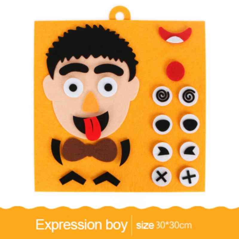 Copii educațional bricolaj emoție expresie facială schimbare puzzle nețesut
