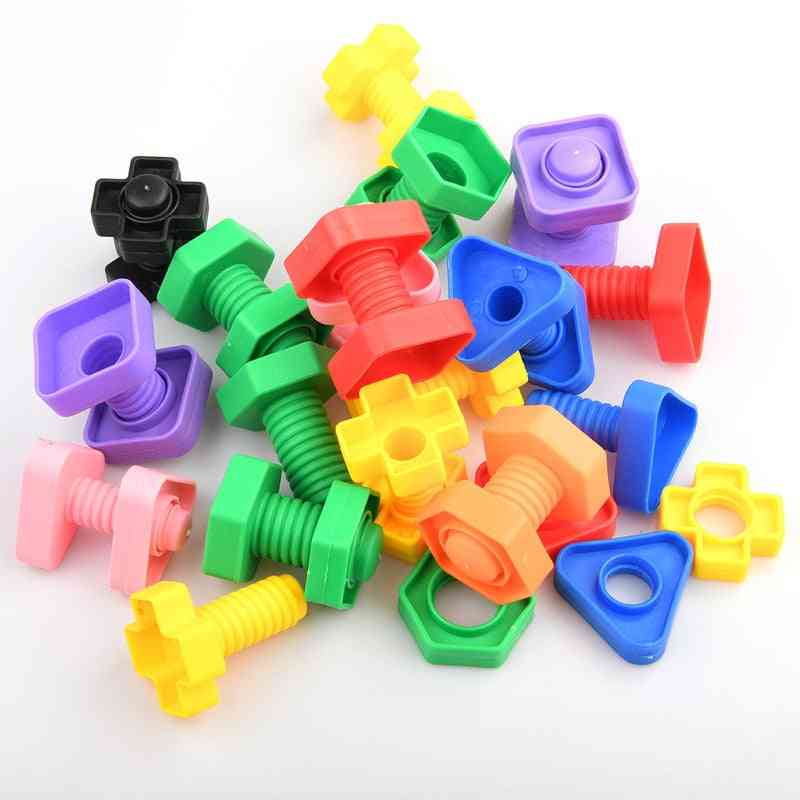 Schraubenbausteine, nussförmiges Match-Puzzle-Spielzeug (8 Stück (4 Paar)) -