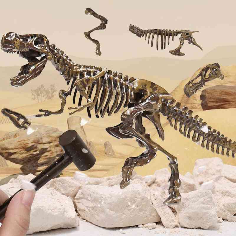 Jouet fossile archéologique de dinosaure de simulation - modèle de couture de squelette animal d'excavation pour enfants - pas de boîte-cadeau
