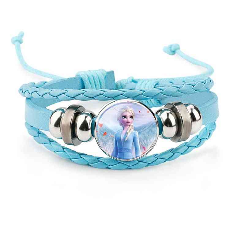 Disney Make Up, Jewelry, Frozen 2- Elsa Anna Princess Cartoon Cowhide Bracelet Action Figure Girl