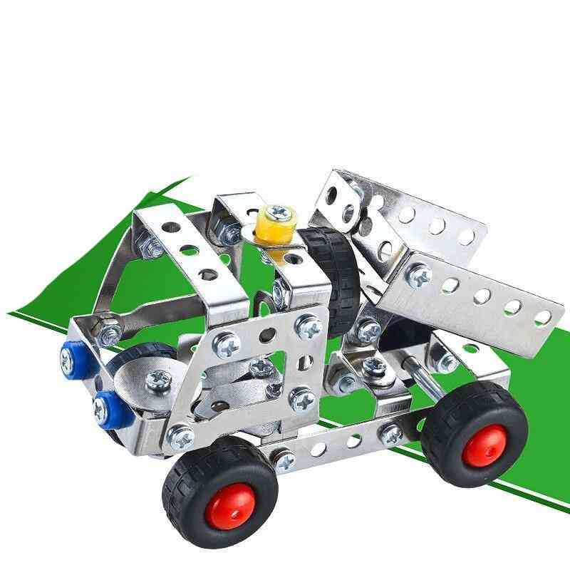3in1 cidade-engenharia carro-caminhão liga metálica de aço inoxidável, bloco de construção de desmontagem com ferramentas, brinquedo educacional infantil