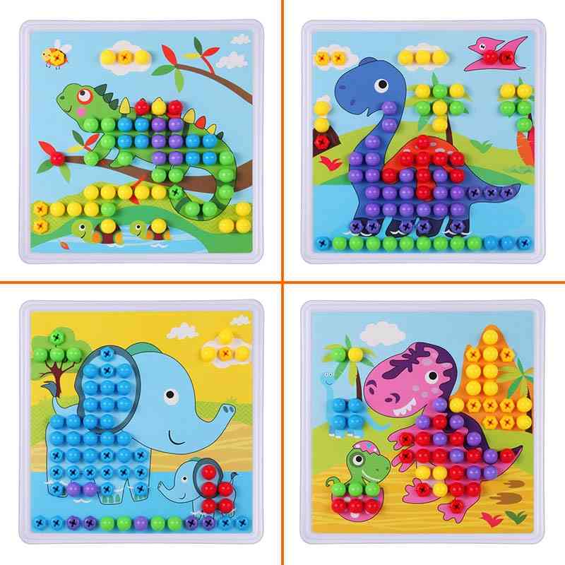 202 Stück 2-in-1-Spielzeugset mit Bohrschraubengruppe, DIY-Puzzle-Blockspielzeug für Nuss- und Pilznägel -
