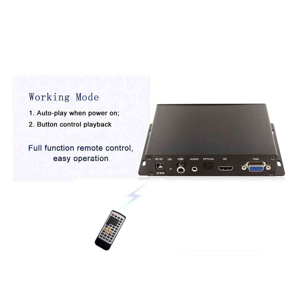 Mpc1080p-10 10 metall inga LED-tryckknappar, metallväska, full HD-skärm, auto loop play mediaspelare (svart) -
