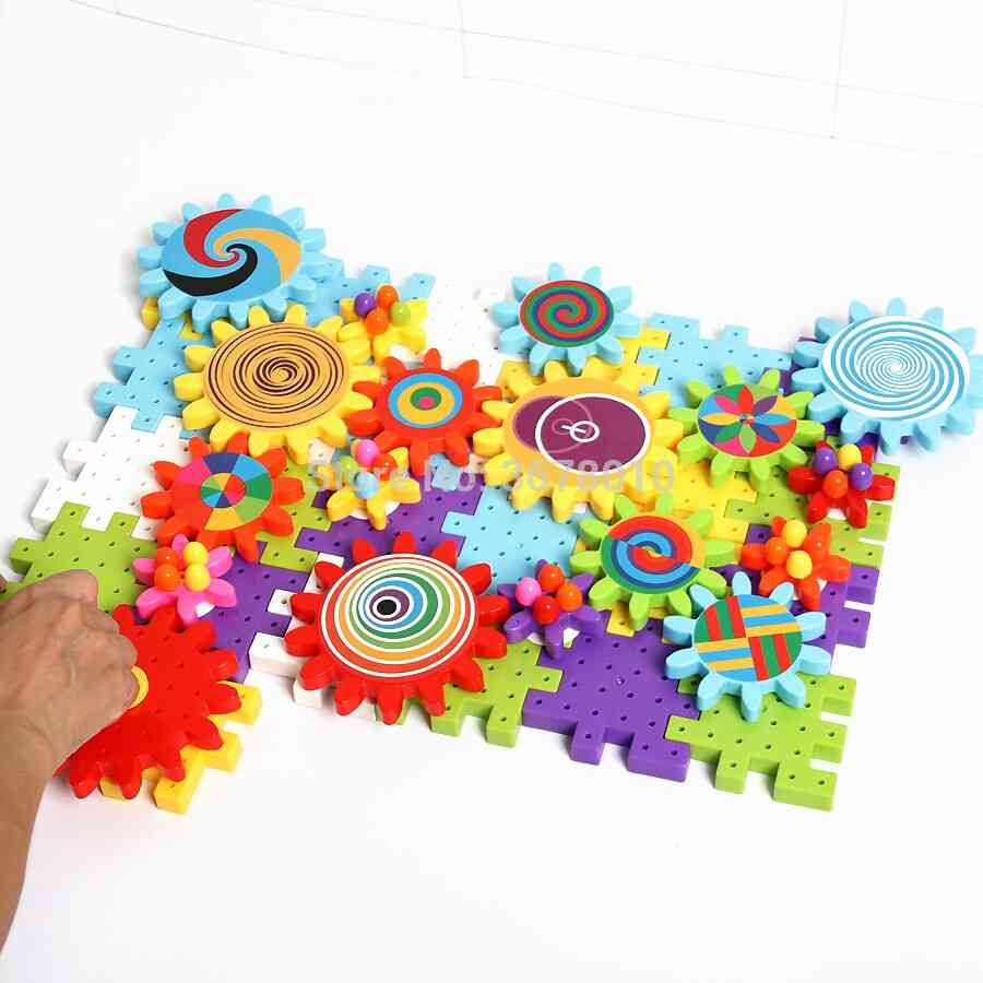 Gears Building Set With Mosaic Mushroom Nails Construction Kit Educational Toys