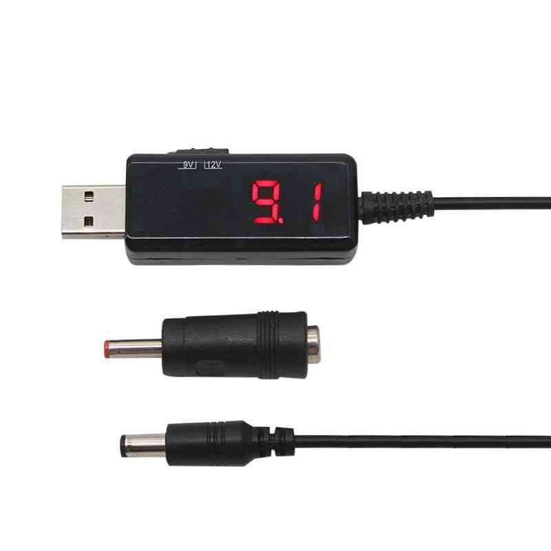 Kabel konwertera USB na prąd stały - 5 V do 9 V, regulowany przewód wyświetlacza 12 V (USB) -