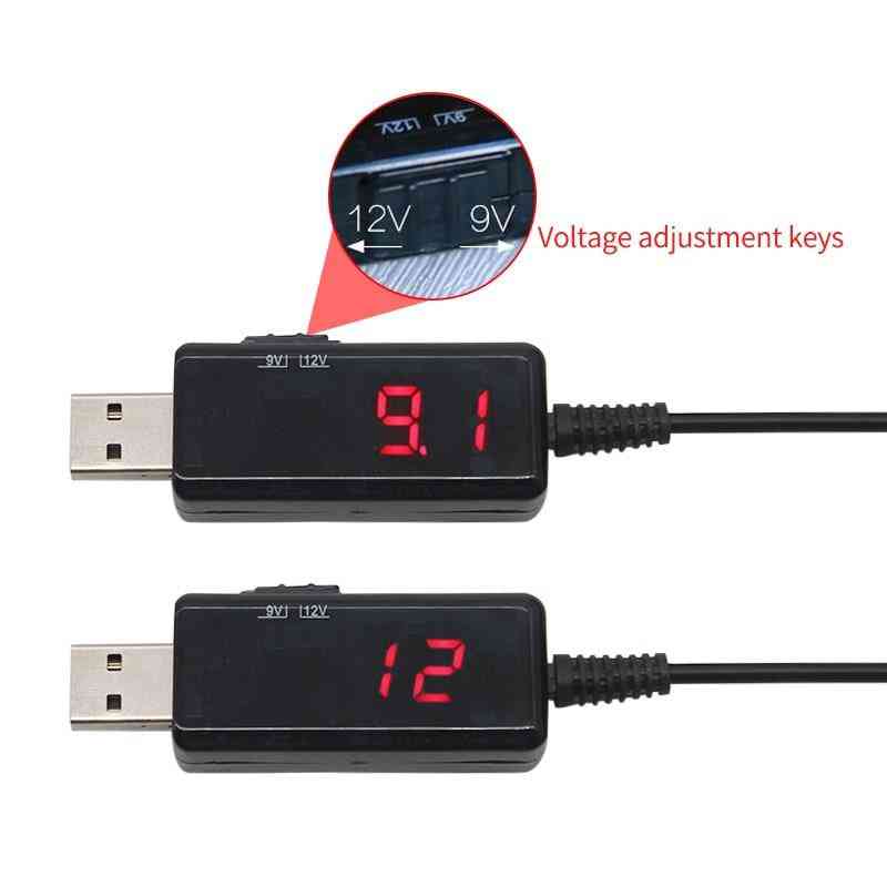 USB-DC-Boost-Wandlerkabel - 5 V bis 9 V, 12 V einstellbares Anzeigekabel (USB) -