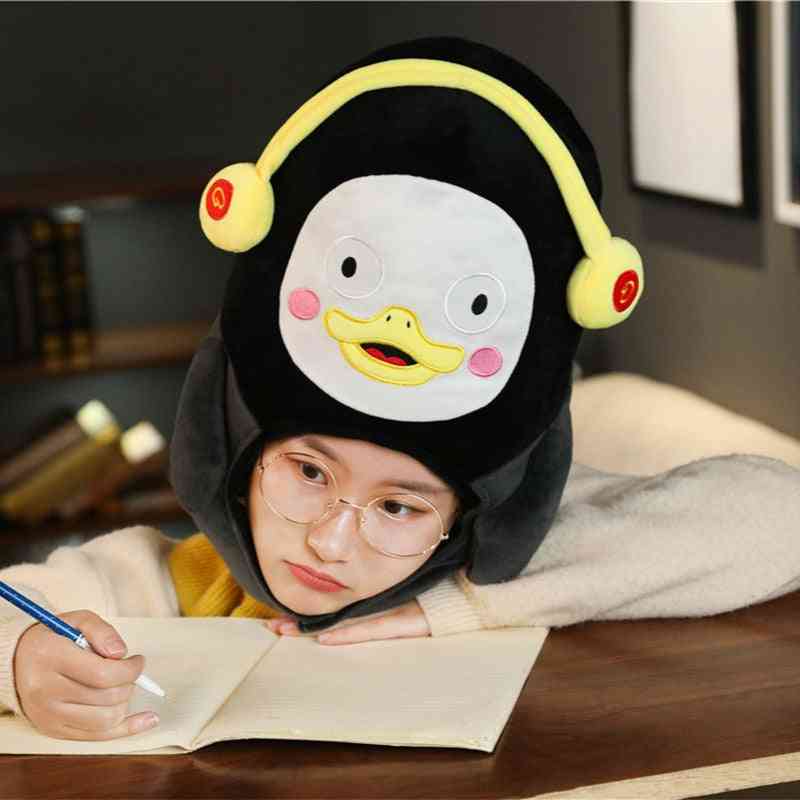 Cosplay anime hatt fluffy søt dyr hodeplagg halloween kostyme holde varm hette (pingvin hodeplagg) -