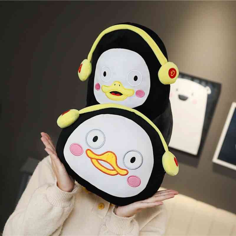 Nadýchaný roztomilý dizajn tučniaka teplá čiapka / pokrývka hlavy