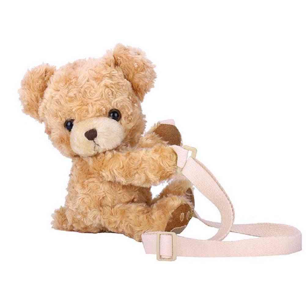 Bolso de hombro de animal lindo oso sonrisa para niñas y bolso lolita de muñeco de peluche suave - 20cm