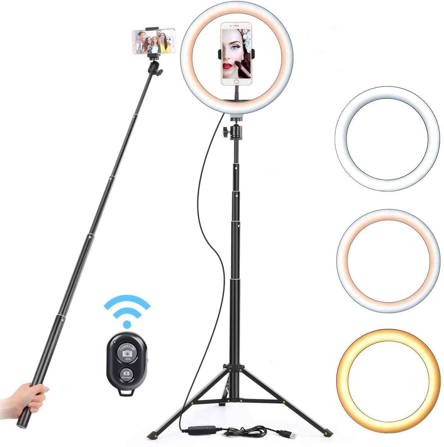 Usb Led Light Ring Photography Flash Lamp With 130cm Tripod Stand