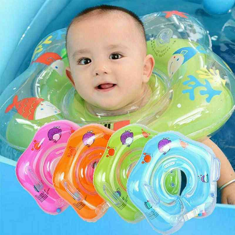 Inflatable Baby Swim Neck Ring Float - Circle Collar Shower Bathtube Floating For Toddlers
