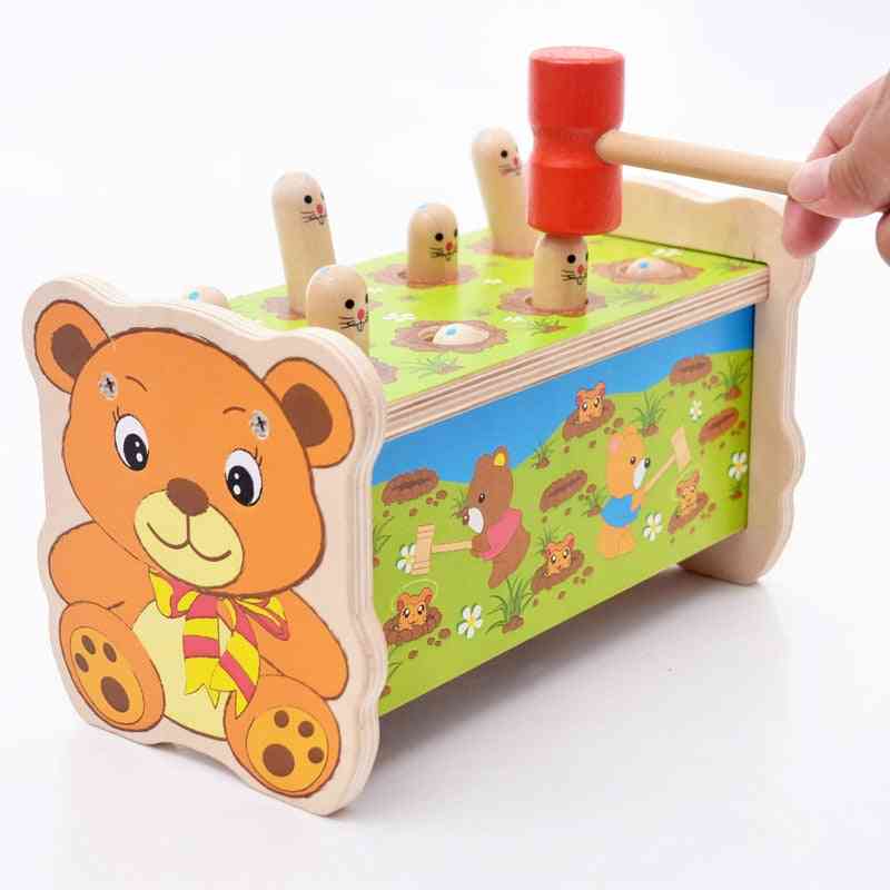 Montessori drewniane puzzle dla dzieci gra z chomikiem układanki ruchowe puzzle zabawka edukacyjna -
