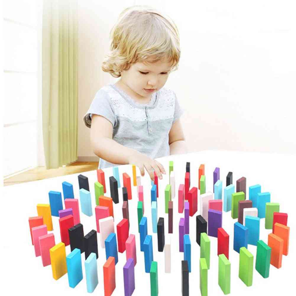 Colorful Wooden Dominoes Blocks For-early Educational Toy