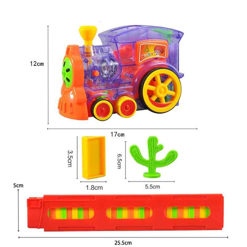 Electric Model Train Domino And Vehicle Educational Blocks Game For