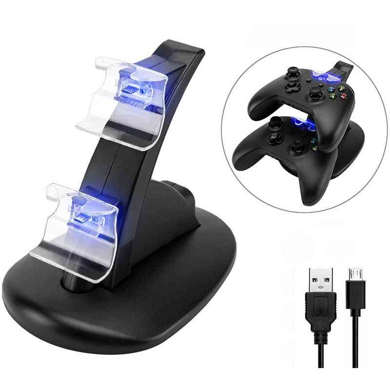 Led Usb Dual Game Controller Charger Dock Station For Xbox
