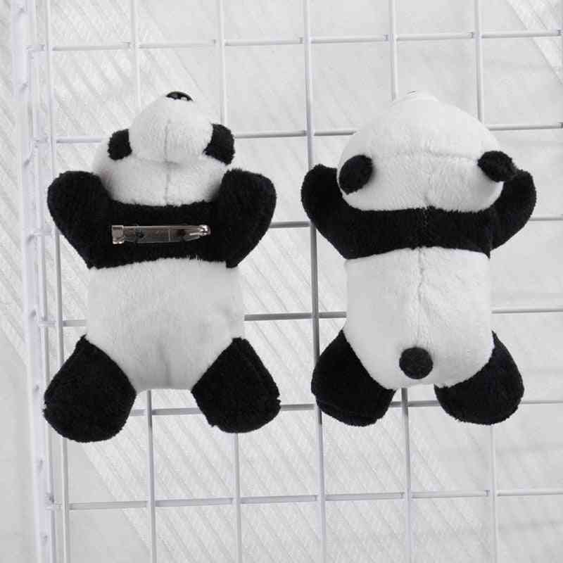 Karikatúra panda brošňové špendlíky plyšová hračka