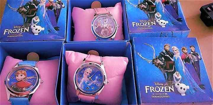 Niño reloj de pulsera dibujos animados princesa elsa niños reloj niñas regalo niños fiesta juguetes -