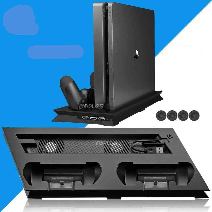 Ps4 Slim Vertical Stand With Cooling Fan Controller - Charging Dock Play Station 4