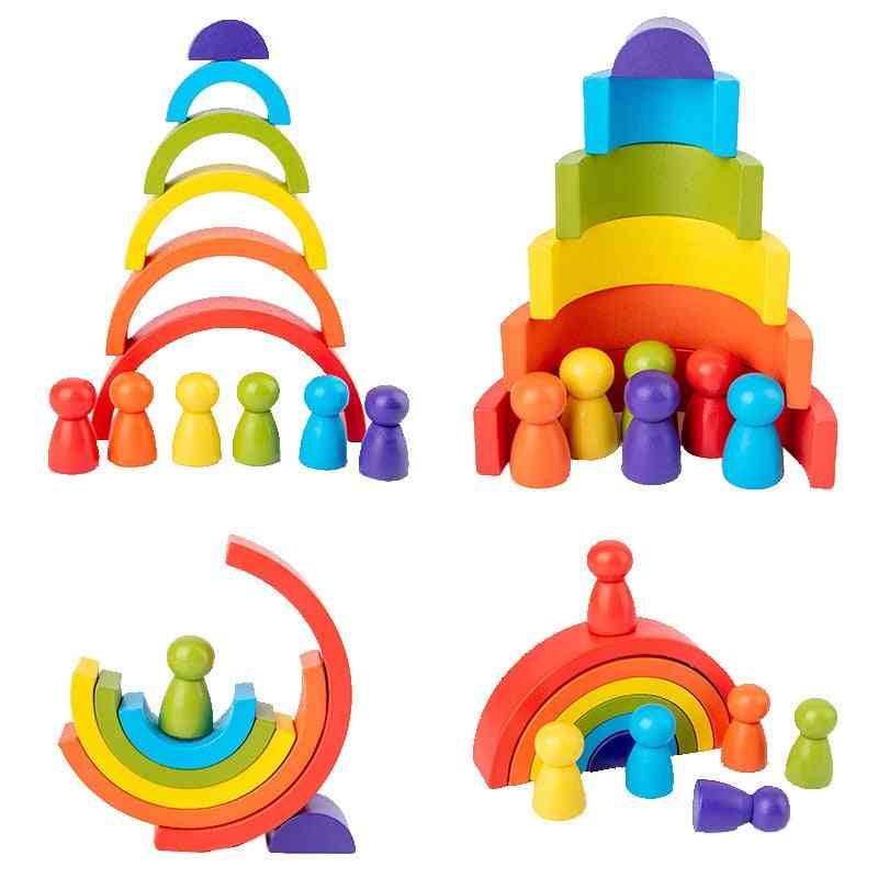 Montessori Creative Rainbow Building Blocks Toy