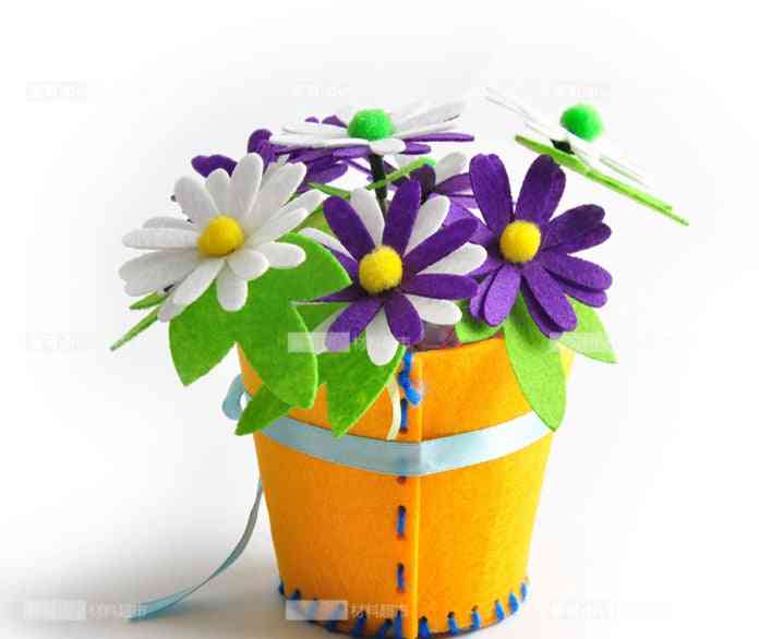 Fai da te in vaso bouquet-materiale pacchetto-artigianato, simulazione cucito in vaso-scuola materna giocattoli per bambini - 2