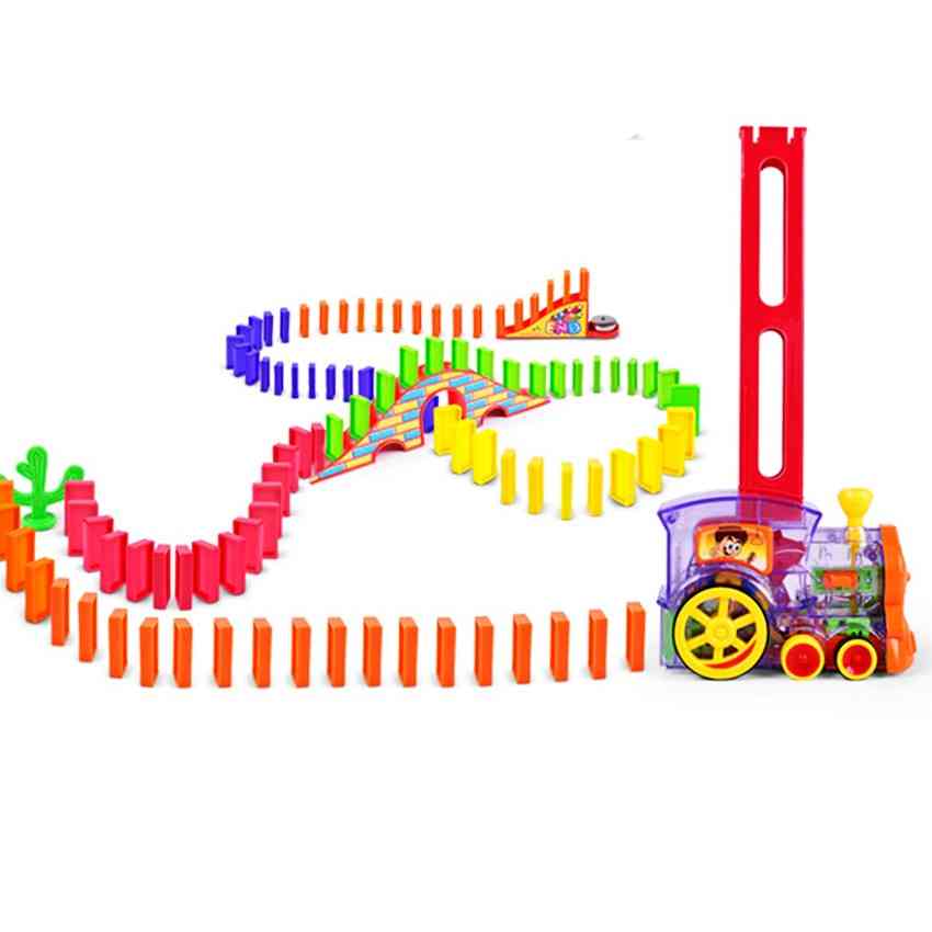 Kleurrijke domino treinwagonset of brugbelkit voor kinderen - 1 stuks patronen