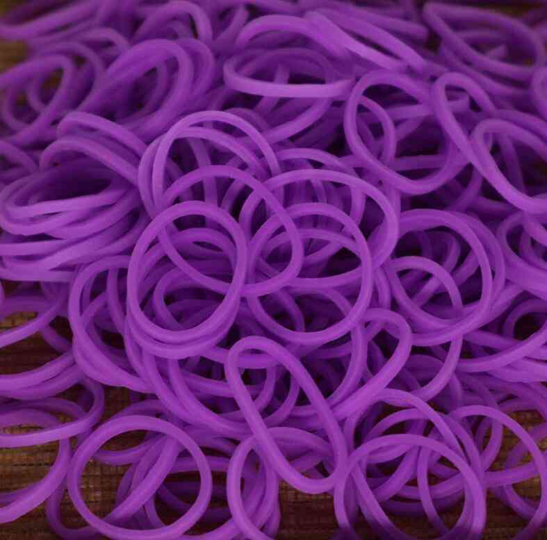300 stks 16 kleuren weefgetouwbanden voor kinderen - elastische banden voor het weven van rijgspeelgoed - rood