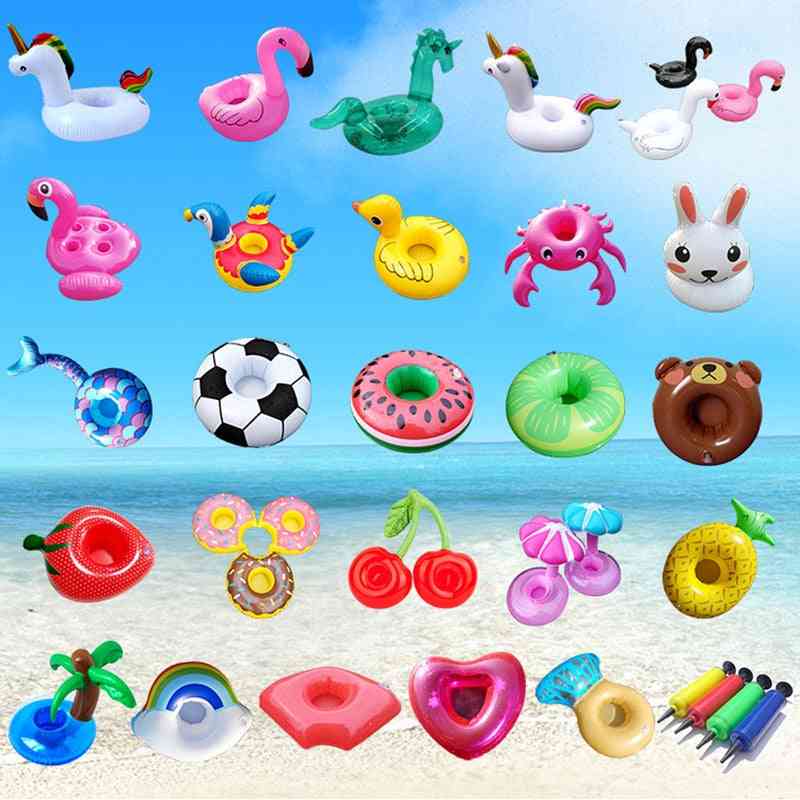 Inflatable Flamingo Drinks Cup Holder Pool Floats Bar Coasters Floatation Devices Toy
