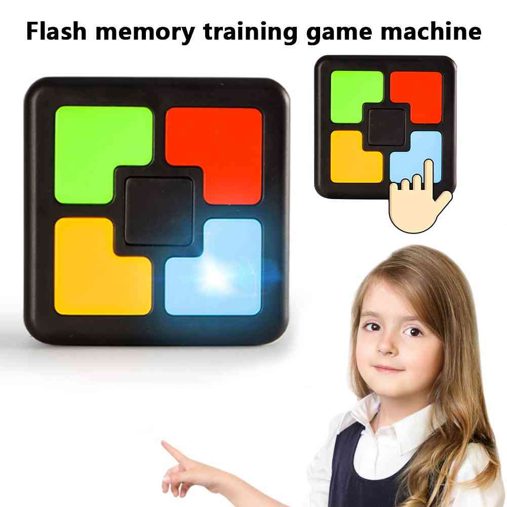 Konsola do gier pamięciowych dla dzieci LED flash dźwięk interaktywna zabawka edukacyjna, trening jednoręcznej maszyny do koordynacji mózgu (czarny) -