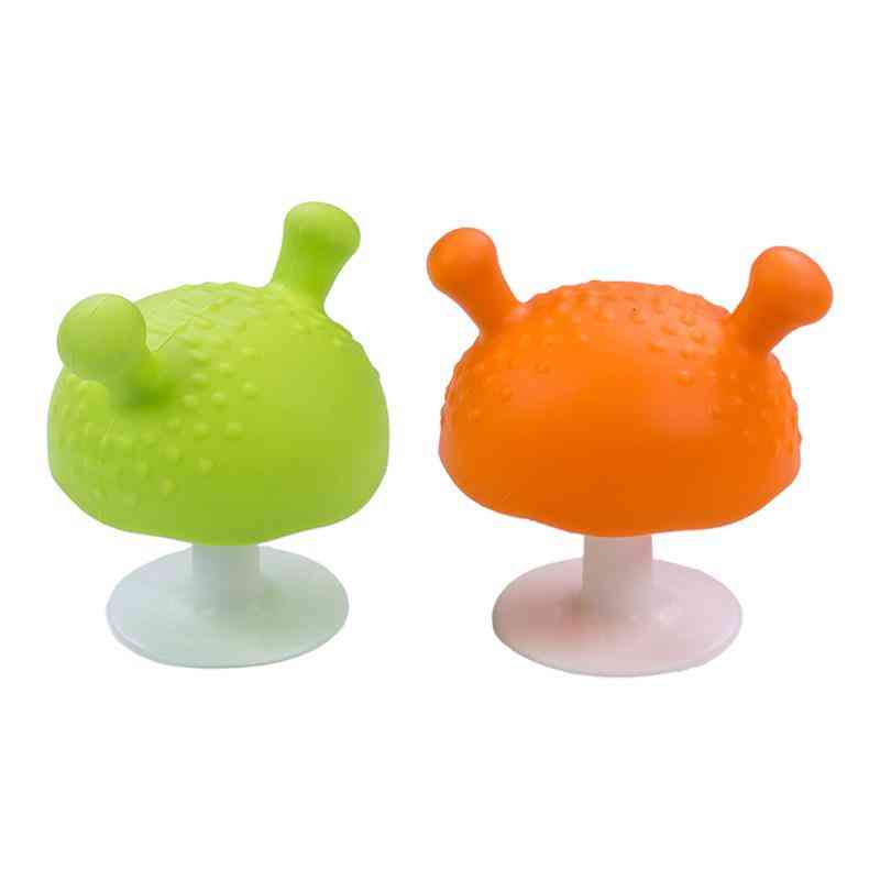 Mushroom Shaped, Silicone Soothing Teether Toy For Infants