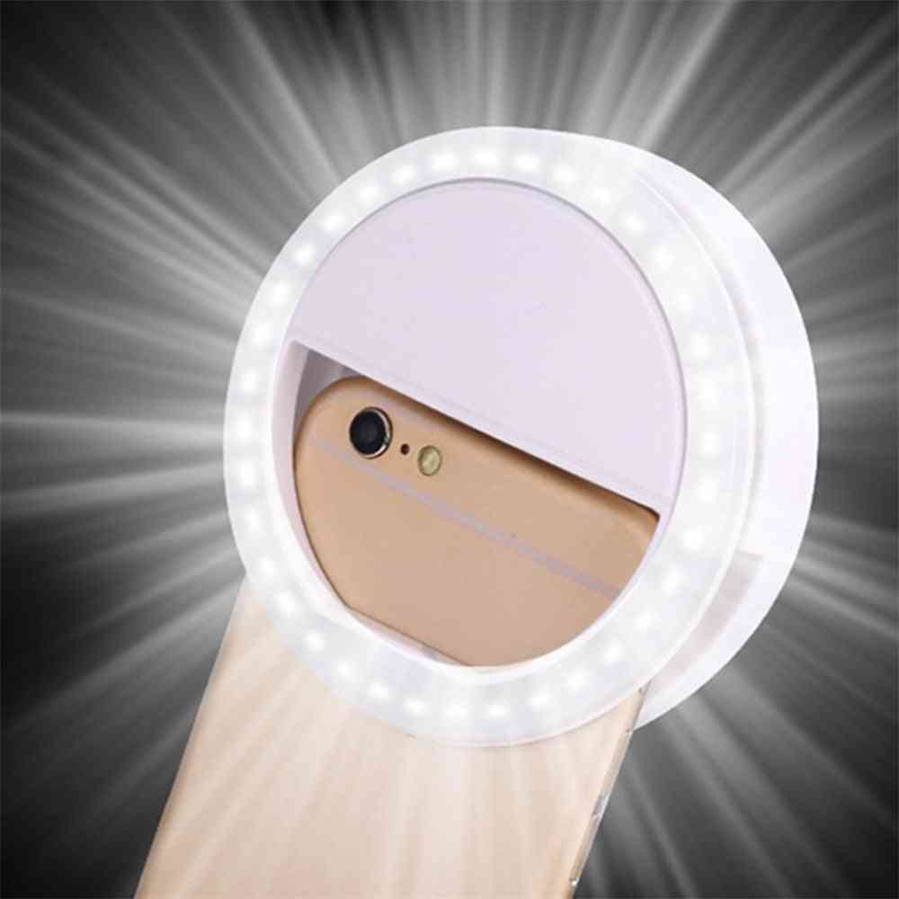 Led Ring Flash Universal Selfie Light - Portable Mobile Phone, Selfie Lamp, Luminous Ring Clip