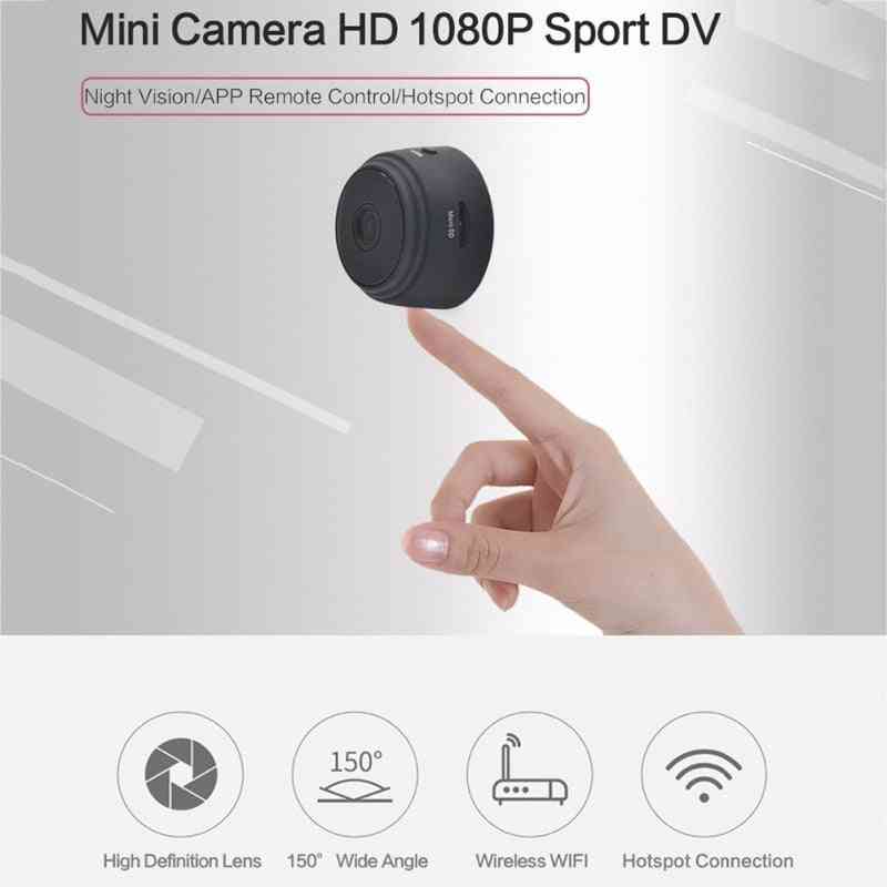 A9 mini full-hd 1080p liten wifi-kamera med wifi ip mini-kamera, ir nattvisningsmikrokamera för rörelsedetektering kamerastöd tf-kort - en