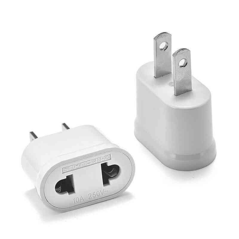 Usa Us Power Plug Adapter European Socket Eu To Us Plug Adapter Electric Charger Socke Ac Converter (us Plug White)