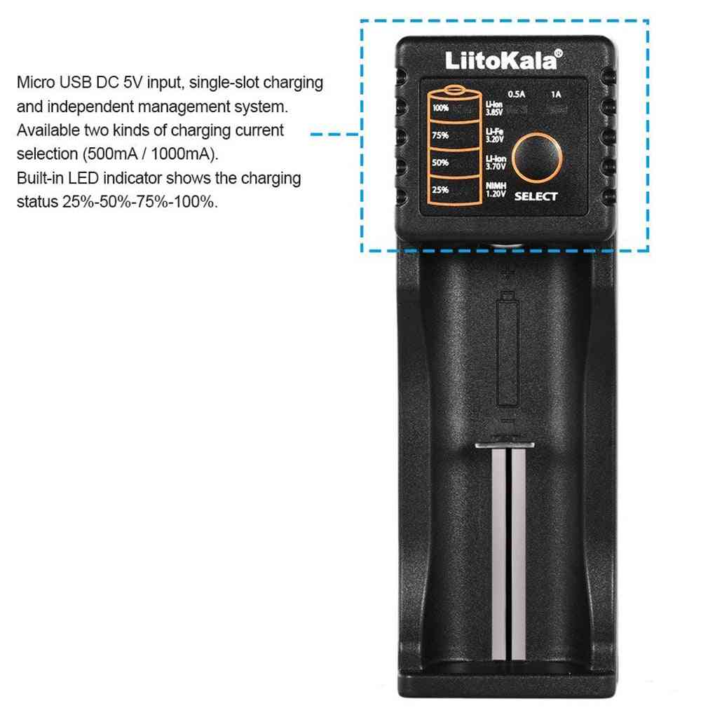 Lii-100 batterilader for 18650 26650 4.35v / 3.2v / 3.7v / 1.2v oppladbart batteri -