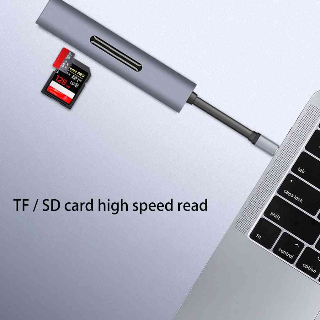9 i 1 Thunderbolt 3 Dock, USB C Hub Type-C till HDMI + VGA med Audio HD Converter Adapter för Macbook, Samsung S8, USB C (Silver) -