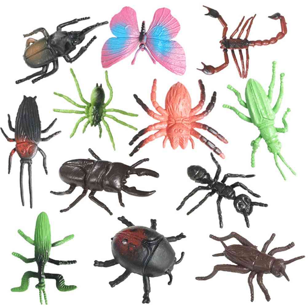 12pcs simulation animal et plante forêt insecte modèle jouets - éducation de biologie des enfants apprentissage jouets éducatifs cadeaux d'anniversaire (12pcs) -