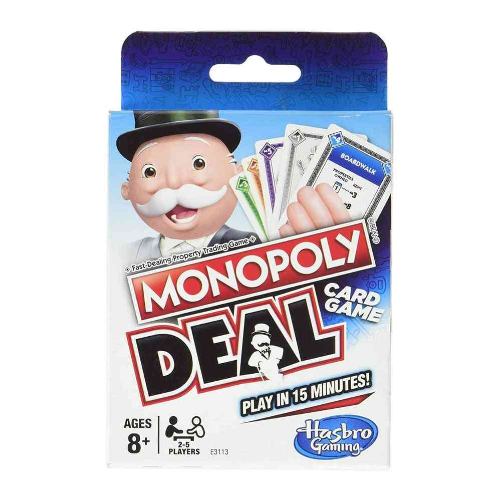 Hasbro monopoly deal games jouer aux cartes jeu de société famille partie poker jeu amusant multijoueur enfants jouets -