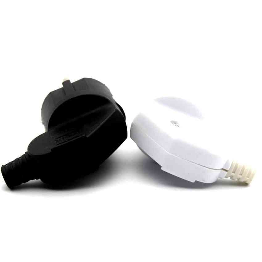 Armbåge 16a 250v pp flamskyddsmedel, eu 2-stifts kabelmonteringsplugg för nätadapter löstagbar kontakt - svart / eu-kontakt