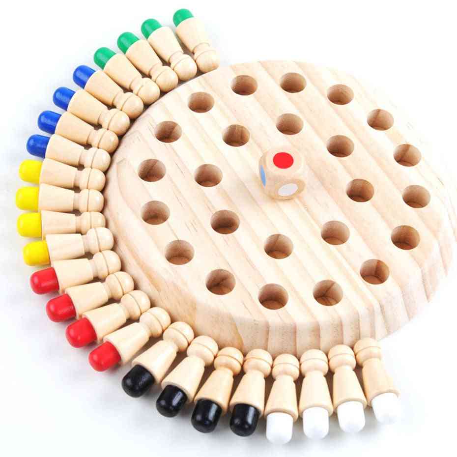 Wooden Memory Match Stick And Chess Game-educational Color Cognitive Ability Toy