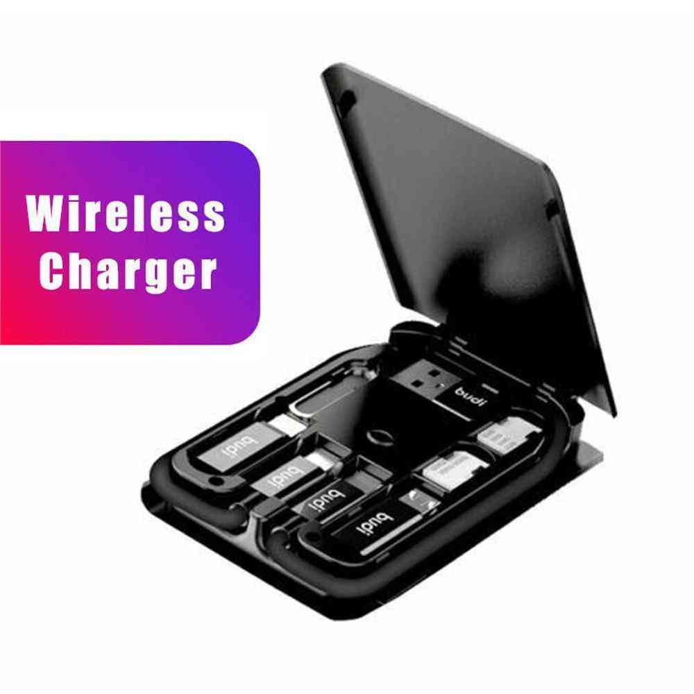 Multi-function Universal Smart Adaptor Card Storage Box -wireless Charging Smart  Adaptor