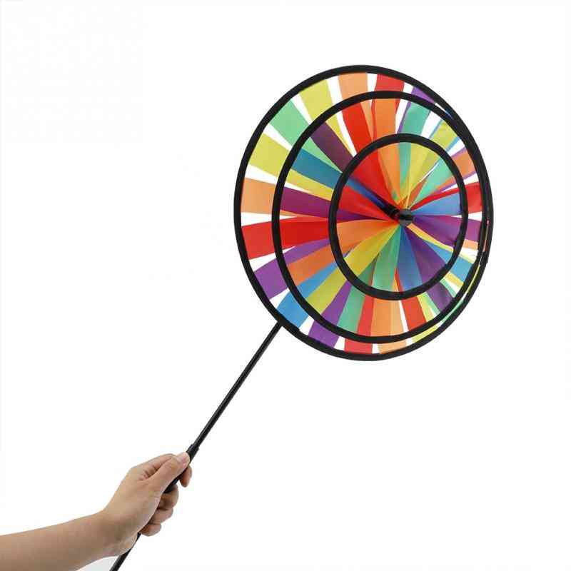 Windmill Pinwheel Sports Toy, Rainbow Wheel Kids Outdoor Toy