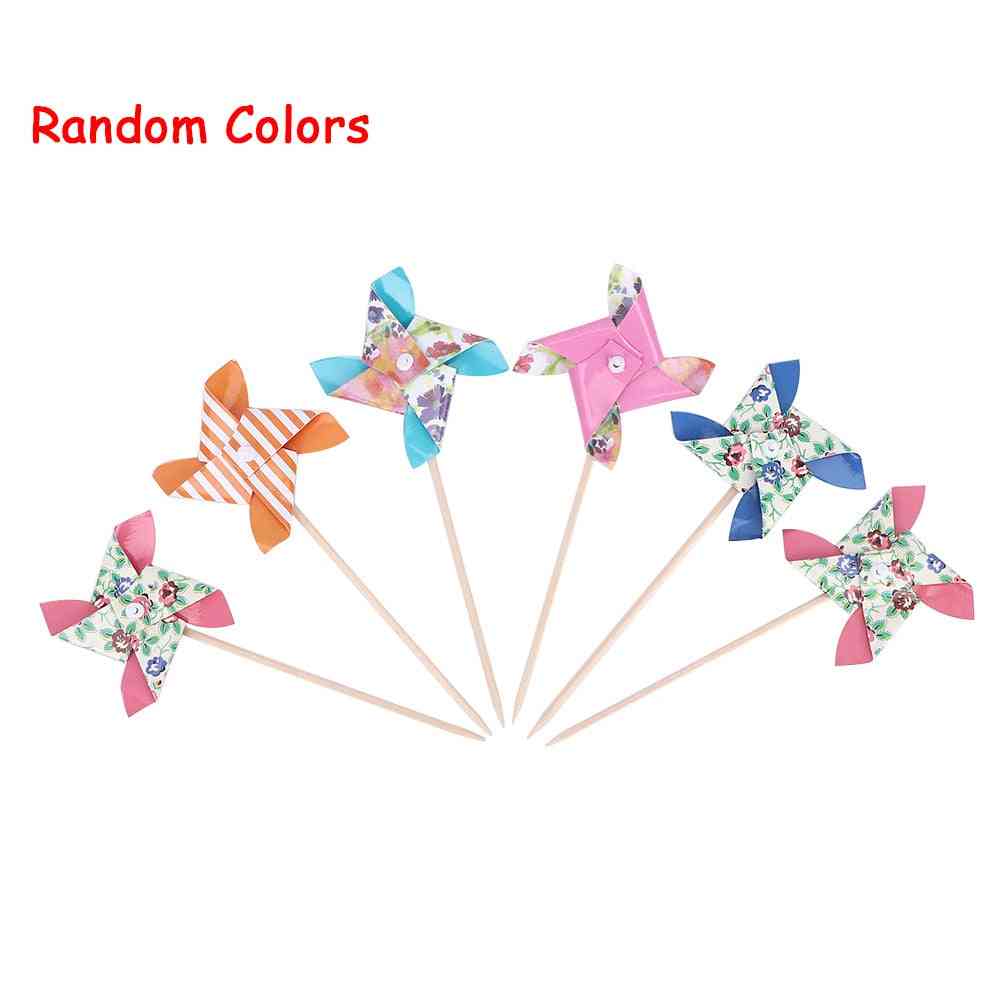 Papier Windmühle Spielzeug, Spinner Windrad Wirbel Blume Windmühle Spielzeug, Hof Dekor Outdoor Spielzeug zufällige Farbe -