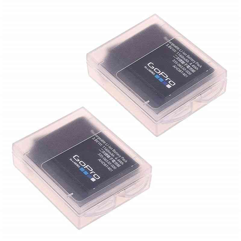 2 piezas de accesorios de cámara de batería de almacenamiento protector de plástico impermeable (2 cajas transparentes caja de almacenamiento de batería) -