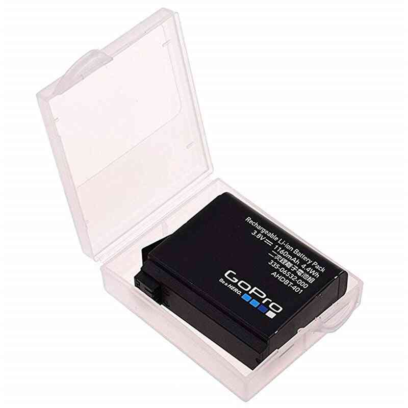 2 piezas de accesorios de cámara de batería de almacenamiento protector de plástico impermeable (2 cajas transparentes caja de almacenamiento de batería) -