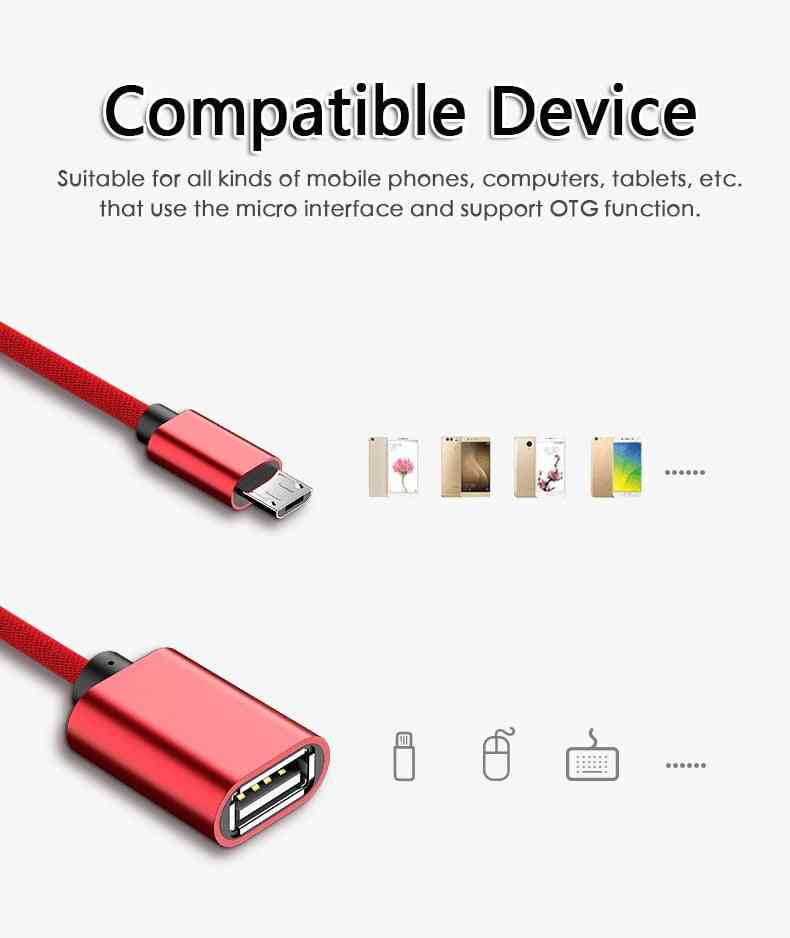 Type-c Male To  Female Adapter Cable For Charging