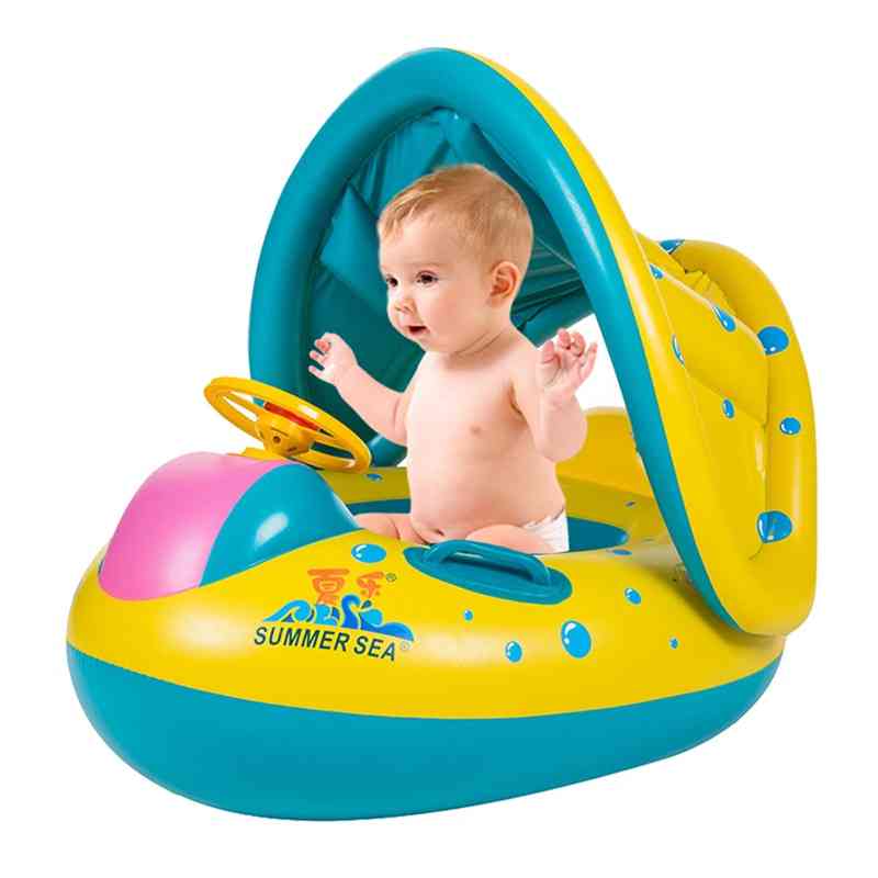 Baby svømning ring oppustelige, skyggefulde pool legetøj-svøm sikkert sæde