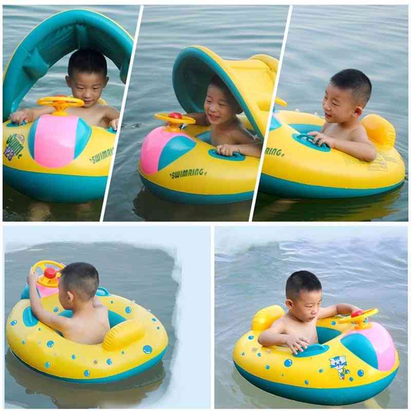 Sommer spedbarns svømming ring oppblåsbart basseng skyggelagt basseng leker - svøm trygt sete baby velg vannsport strand sjøfest for baby (a) -