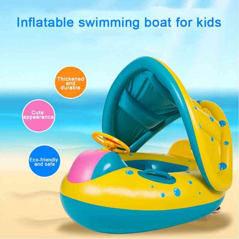 Baby svømning ring oppustelige, skyggefulde pool legetøj-svøm sikkert sæde