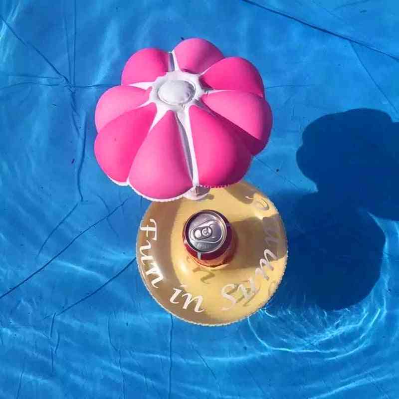 Sopp drikkeholder flyte leketøy svømmeflåter- oppblåsbare flytende sommer strandfest barn telefon koppholdere - blå