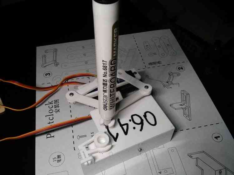 Arduino Plotclock Small Base Clock - Manipulator Writing And Drawing Robot Maker Stem Toy
